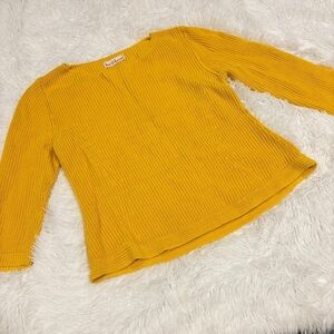 Love Hanna Hanna Andersson Yellow cable knit cotton woman’s sweater size large